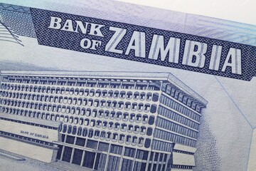 Zambia Banknote currency Kwacha - Bank of Zambia building