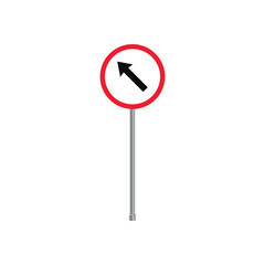 Left Diagonal Turn traffic sign