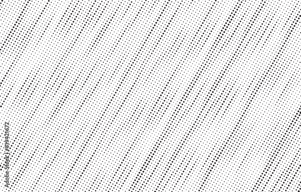 Poster Diagonal, oblique, slanting dots lines, stripes geometric vector pattern. Abstract halftone texture and background. Vector illustration.	