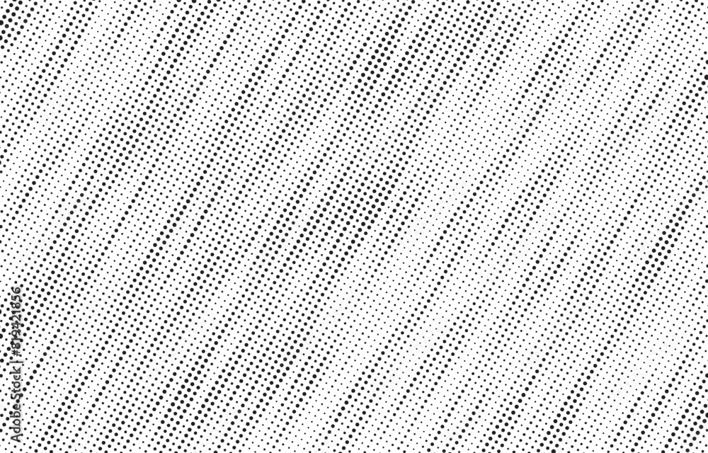 Poster Halftone vector background. Monochrome halftone pattern. Abstract geometric dots background. Pop Art comic gradient black white texture. Design for presentation banner, poster, flyer, business card.