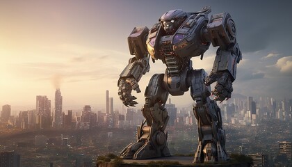A colossal giant robot stands tall, exuding power and awe. Captivating symbol of technological marvel and innovation. 🤖💪 #GiantRobot
