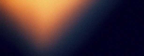 Abstract noisy background, yellow orange blue glowing color shape, grainy wave dark noise texture poster cover header wallpaper design