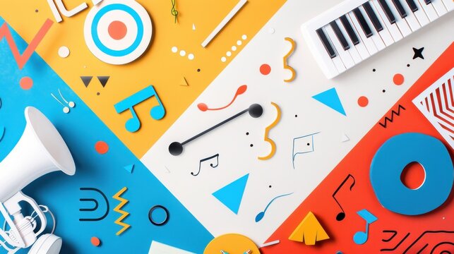 Dynamic geometric design featuring cultural festival symbols, perfect for showcasing the richness of diverse traditions.