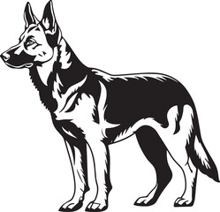 German Shepherd silhouette Vector