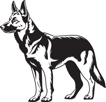 German Shepherd silhouette Vector