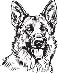 German Shepherd silhouette Vector