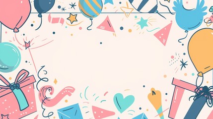 Warm geometric background adorned with moving away party icons, perfect for bidding farewell and celebrating new beginnings with heartfelt camaraderie and cherished memories.