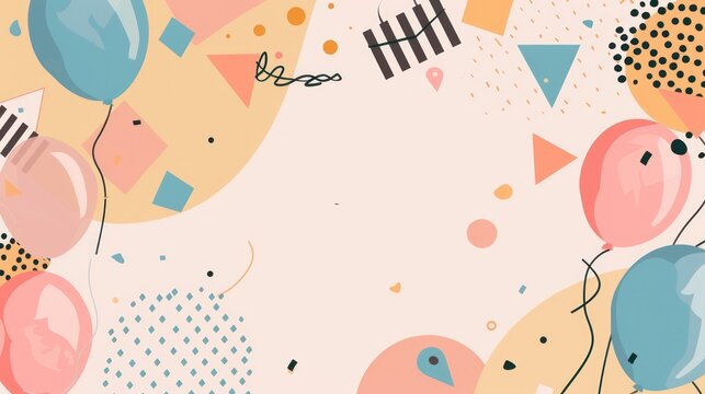 Cozy geometric design featuring moving away party symbols, ideal for creating a comforting atmosphere for a heartfelt farewell gathering filled with fond reminiscences and well wishes.