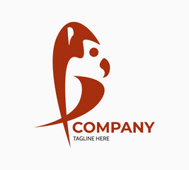 Simple elegant modern bird logo design