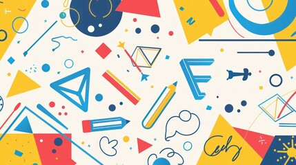 Dynamic geometric background adorned with retirement party icons, setting the stage for a lively celebration to honor the retiree's career achievements and bid farewell with joy and camaraderie.