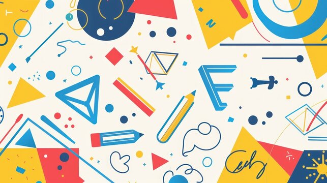 Dynamic geometric background adorned with retirement party icons, setting the stage for a lively celebration to honor the retiree's career achievements and bid farewell with joy and camaraderie.