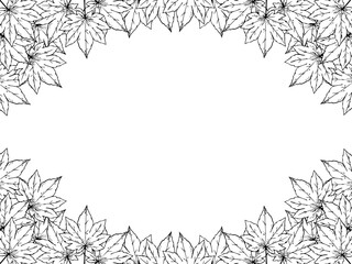 ペンで描いたもみじのフレーム