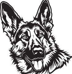 German Shepherd silhouette Vector