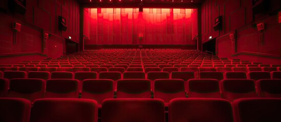 A sea of theater seats in a cinematic red ambiance, inviting you to immerse in a thrilling movie experience with friends and family. 🎬🔴 #MovieNightFun