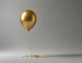 Gold and white balloon on white background with 