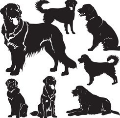 golden retriever silhouette vector 