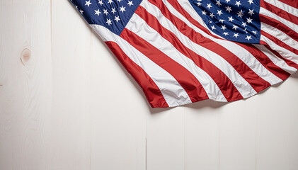 Obraz premium american flag on a wooden background