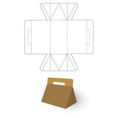Box packaging die cut template