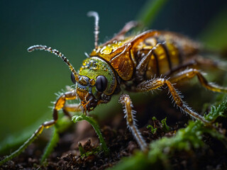 Macro Photography of a Colorful Bug, AI Generative