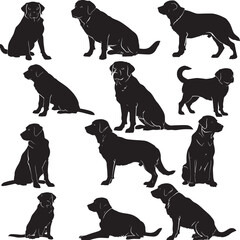 Labrador Retriever silhouette vector 