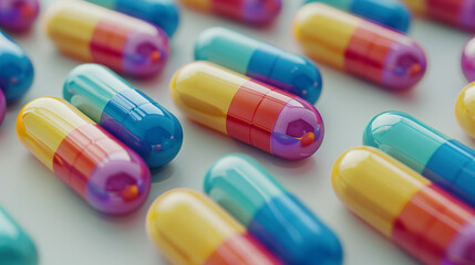 Colorful pills medicine capsule
