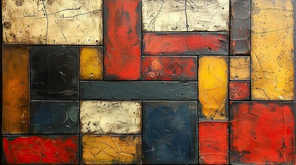 Mondrian with curved lines, portrait of street fighter 