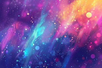 Abstract background with neon light, blurred splashes of paint and drops on the canvas. The colors...