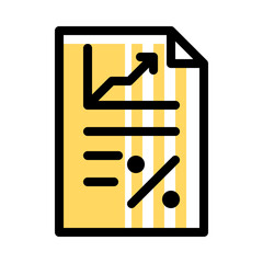 Sales report icon vector in colored outline style for sales, report, business, finance, and marketing