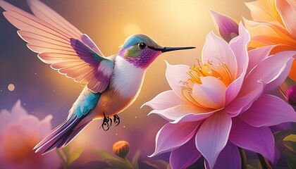 Fototapeta premium Hummingbird on flower