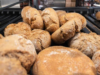 Freshly Baked Traditional German Dark Rolls