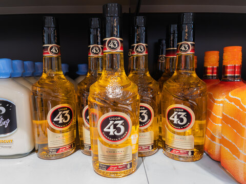Bottles of Licor 43 on Shelves