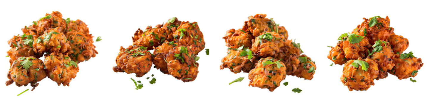 Pakora isolated on transparent png background. Generative ai