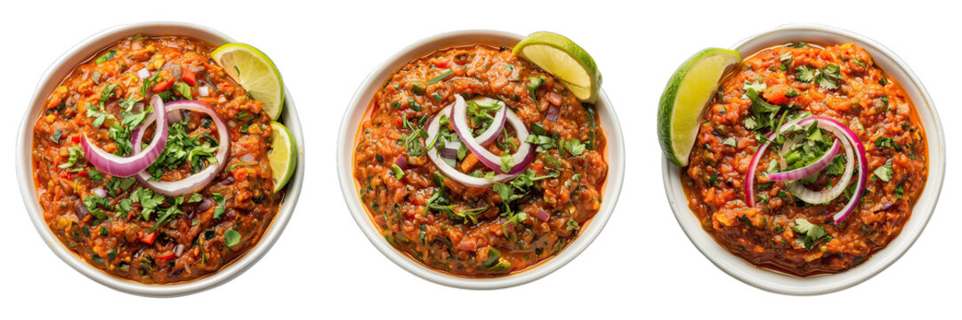 Baingan Bharta isolated on transparent png background. Generative ai