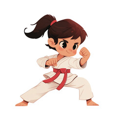 Illustration of taekwondo girl