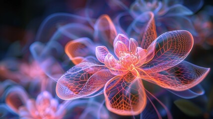 Within the algorithmic tapestry, a luminescent flora takes root its radiance echoing the boundless creativity of the digital realm.