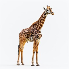 real giraffe image for a flash card in a white background 