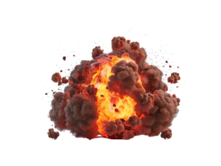 Giant explotion isolated on transparent background
