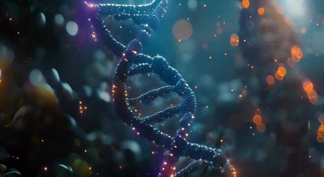  intricate details of gene and DNA Clear and sharp focus, along with bright light, illuminate the subject in stunning 16K resolution, offering a glimpse into the wonders of life