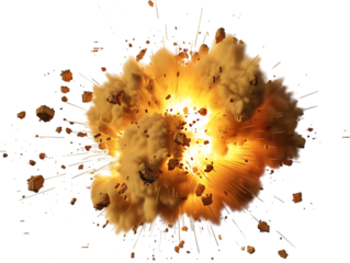 Giant explotion isolated on transparent background