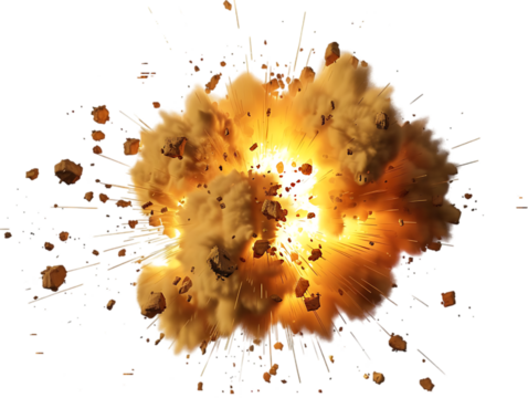 Giant explotion isolated on transparent background - Powered by Adobe