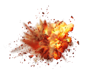 Giant explotion isolated on transparent background