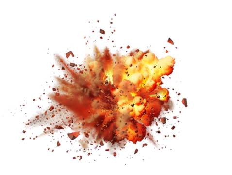 Giant explotion isolated on transparent background