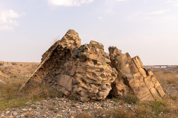 Excavations of the old city of Shamkir. The city of Shamkir. Azerbaijan.