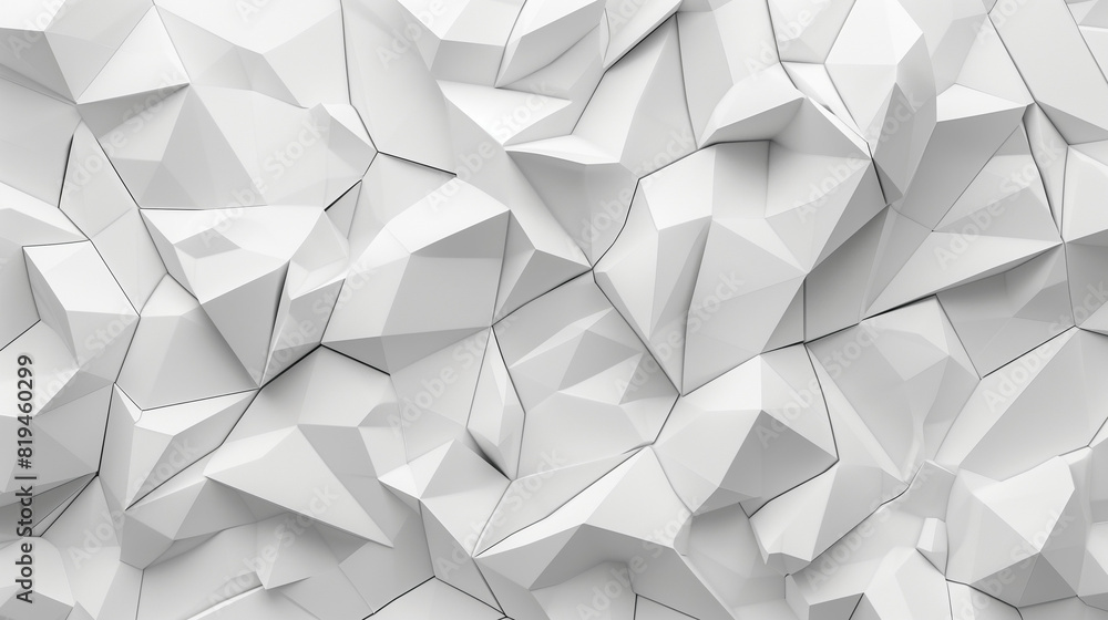 Poster abstract white 3d faceted background. computer generated abstract white background