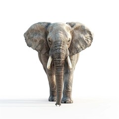 realistic photo of an elephant on a white background 