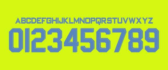 team vector font 2023- 2024 sports style font kit. arsenal font. sports style letters and numbers for soccer team on away jersey background.