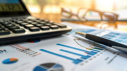 Business audit stock financial finance management on analysis data strategy with graph accounting marketing or report chart economy investment research profit concept