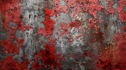 Banner texture of rusty surface, red corrosion on gray metal
