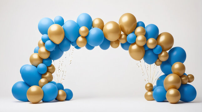 Blue and Yellow Balloon Decor -  Elegant Celebration.