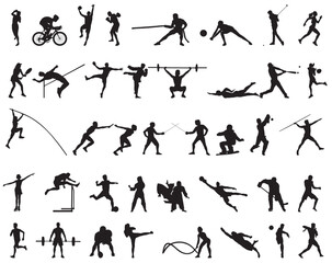Vector illustration silhouettes athletes